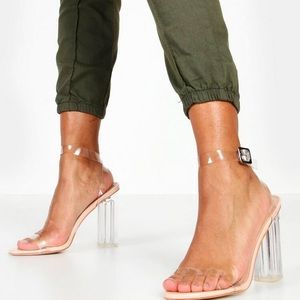 Boohoo clear block heel